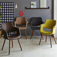 後藤家具物産 デザインチェア OC-01 グリーン ファブリック 1脚（直送