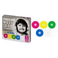 マクセル 音楽用CDーR、録音時間80分、カラーレーベル、5枚パック、1枚