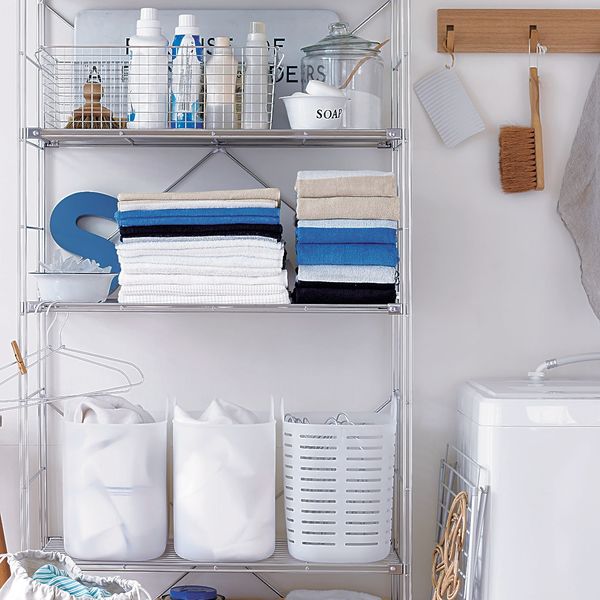 無印良品 ステンレスワイヤーバスケット6 約幅51×奥行37×高さ18cm 良品