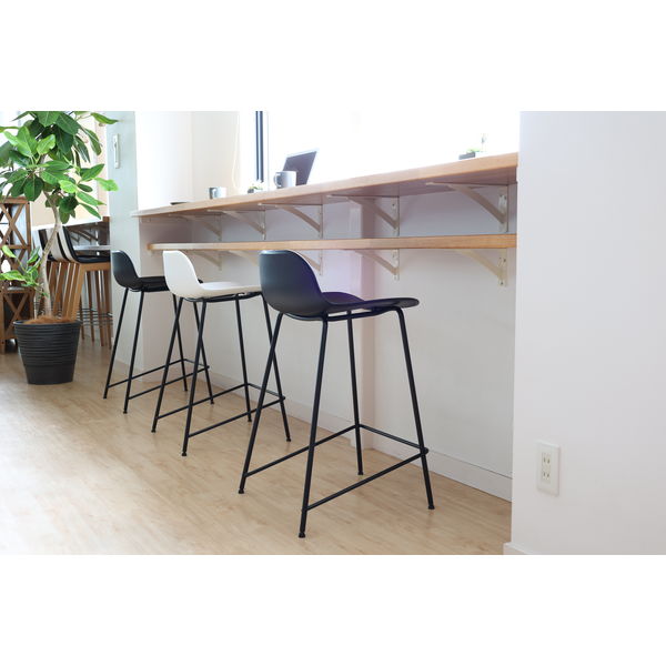 ICHIBA バースツール01 ホワイト OFS-3717WH 1脚（直送品） - アスクル