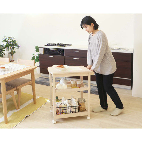 軒先渡し】ヤマソロ キッチンワゴン 幅610×奥行き350×高さ700mm タイル