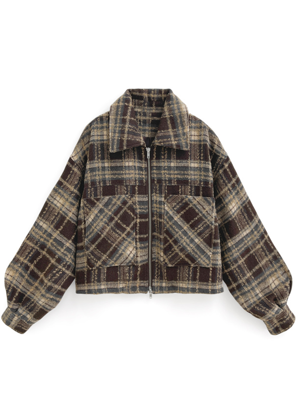 ダブルジップチェック柄ジャケット[cc93] | レディースファッション