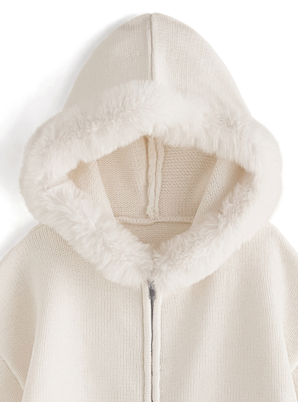 フードファーニットパーカー[an1497] | レディースファッション通販の