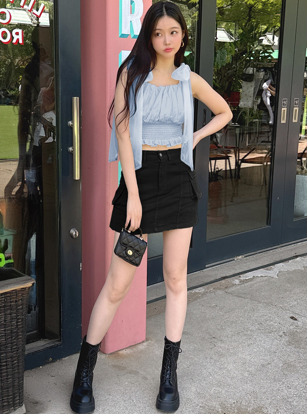 フリージア チュールリボンシャーリングキャミソール[an1562