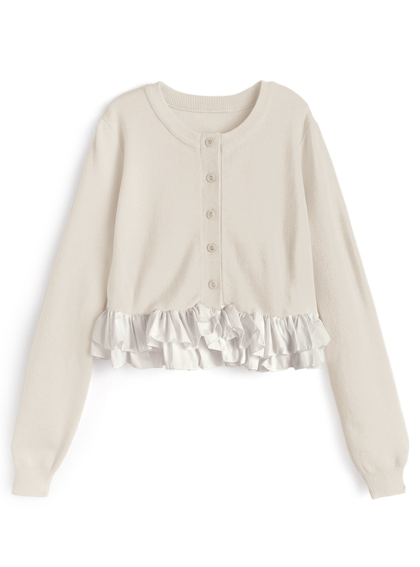 フリルドッキングニットカーディガン[an1835] | レディース