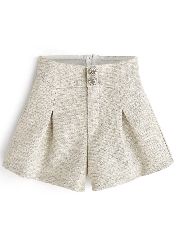 ツイードビジューボタンショートパンツ[ac2219] | レディース