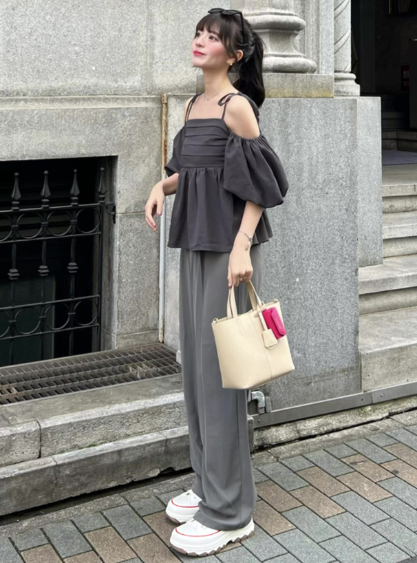 タックセンタープレスストレートワイドパンツ[ai36] | レディース