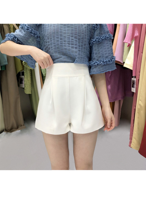 タック入りハイウエストショートパンツ[at1276] | レディース