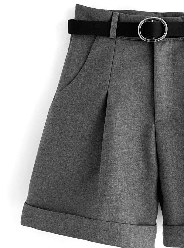 ベルト付きロールアップショートパンツ[at1974] | レディース