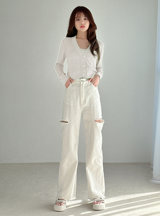 スリットダメージワイドパンツ[gm633] | レディースファッション通販の