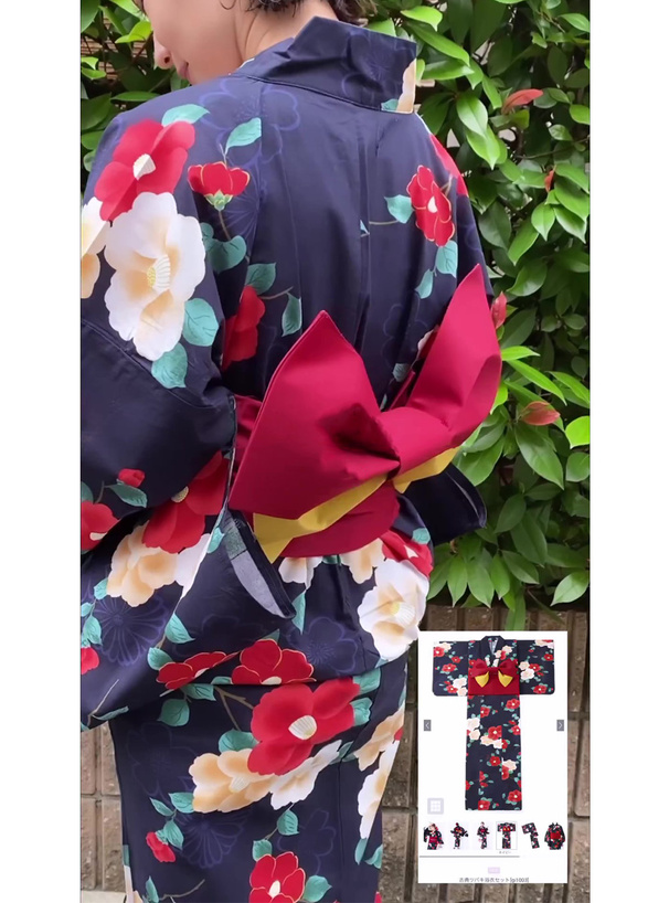 古典ツバキ浴衣セット[gi1003] | レディースファッション通販の