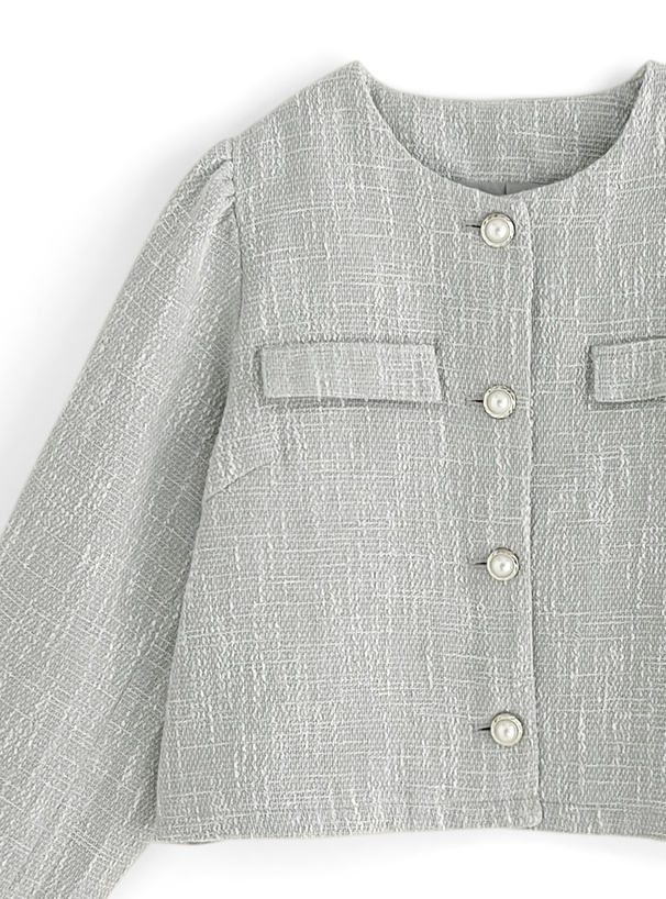 近年モデル✨ マックスマーラ ノーカラージャケット ツイード フリンジ