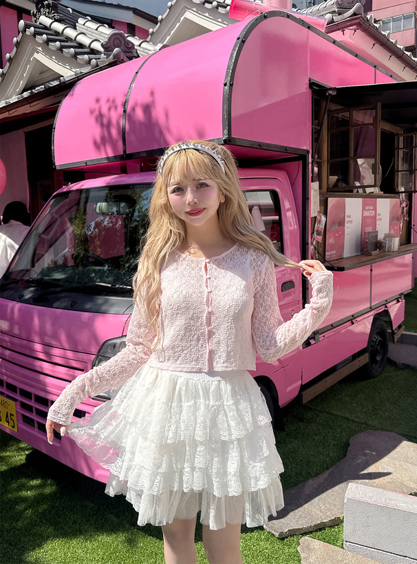 レースショート丈カーディガン[dk1275] | レディースファッション通販