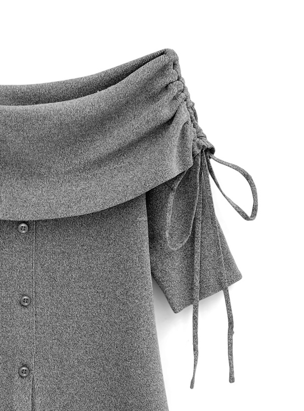 オフショルダードロストニットトップス[dr709] | レディース