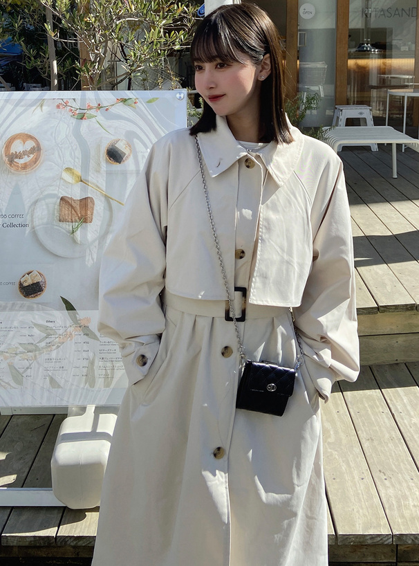 襟2Wayベルト付きロングコート[fo1855] | レディースファッション通販