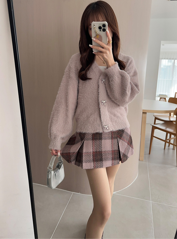 ビジューリボンフェザーニットカーディガン[kz600] | レディース