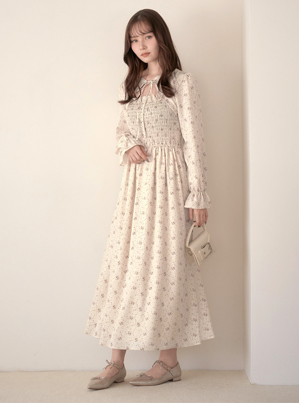 花柄フロントオープンシャーリングワンピース[pu76] | レディース