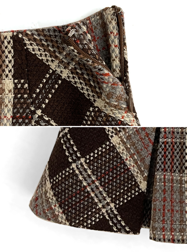 インパン裏地付きチェック柄プリーツスカート[tu963] | レディース