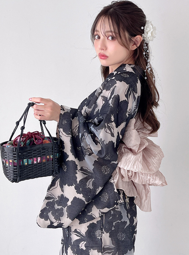 3点セット2Wayオーガンジー花柄セパレート浴衣[tu1086] | レディース