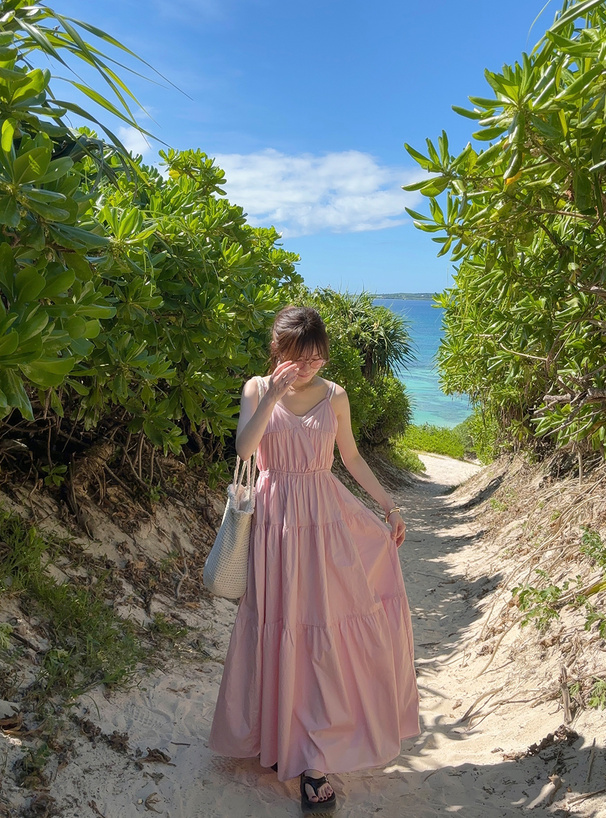 フリージア バックリボンティアードキャミワンピース[tu1267