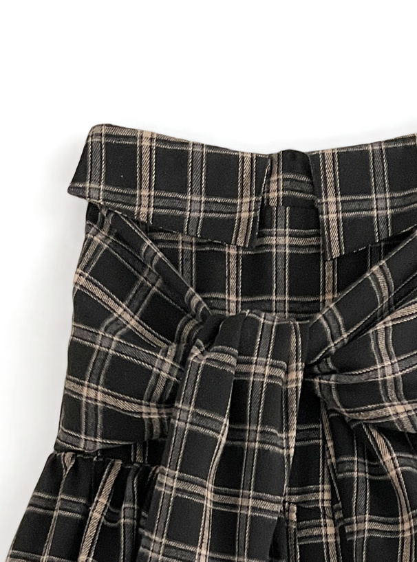 チェック柄アシンメトリーティアードスカート[tw1126] | レディース