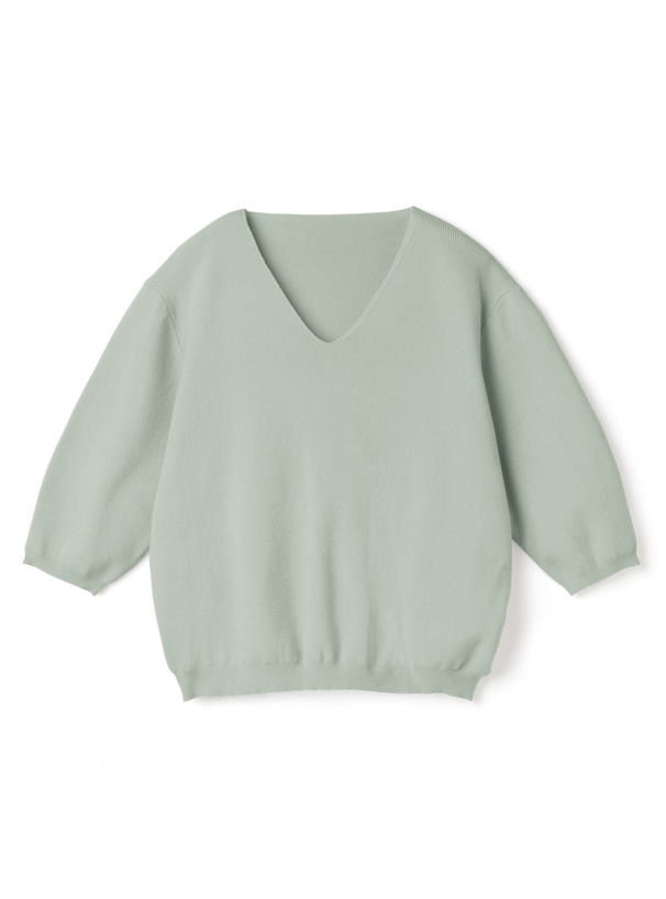 Vネック5分袖ニットトップス[yz604] | レディースファッション通販の