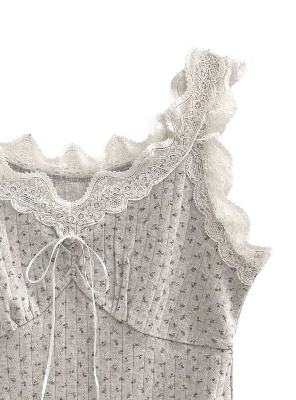 レース花柄リブキャミソール[ze888] | レディースファッション通販の