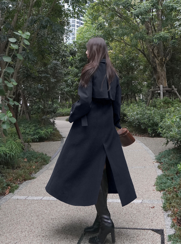 襟2Wayベルト付きロングコート[ze930] | レディースファッション通販の