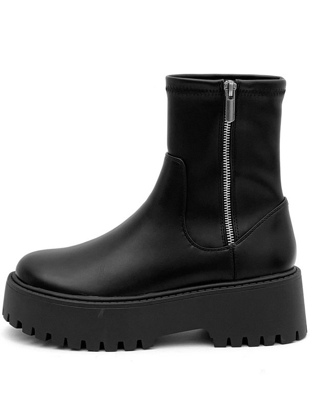 サイドジップストレッチ厚底ショートブーツ[zr1299] | レディース
