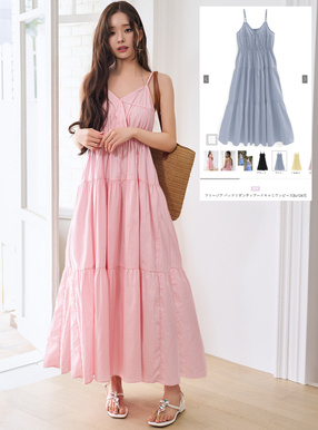 フリージア バックリボンティアードキャミワンピース[tu1267