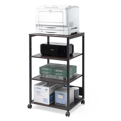 プリンター台（ラック・ワゴン・キャスター・レーザー・収納・棚・4段