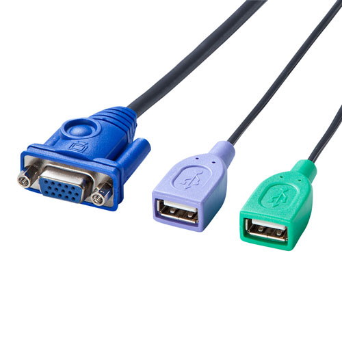 パソコン自動切替器（4:1・VGA・USB対応・コンパクト・切り替えロック