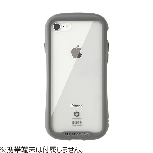 iPhone8／7】iFace Reflection 強化ガラスクリアケース グレー
