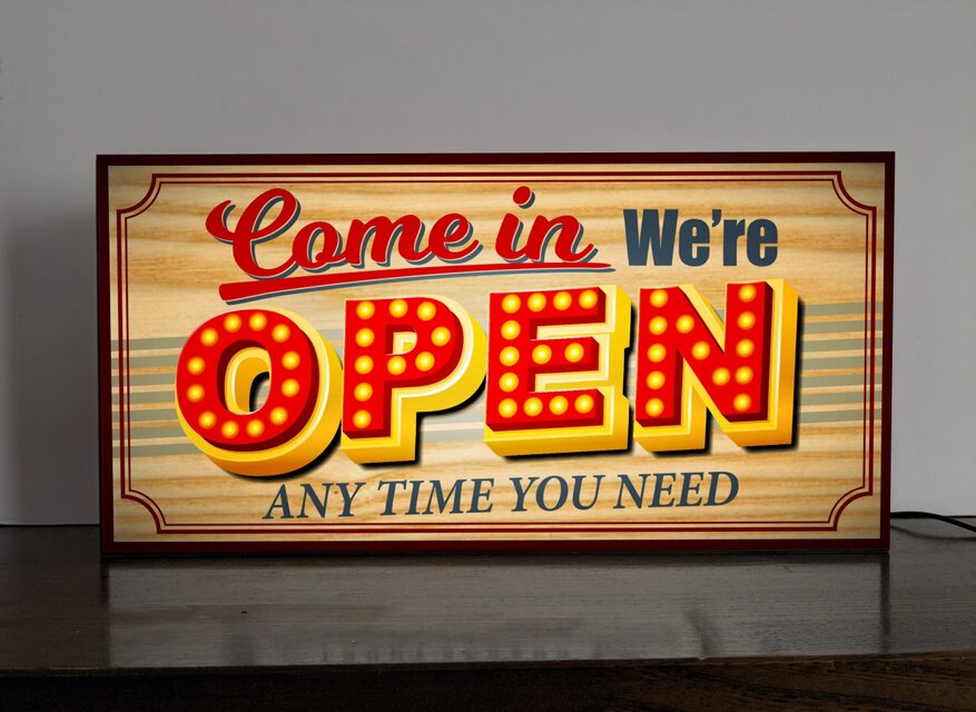 Lサイズ】アメリカンレトロ OPEN オープン 営業中 開店 店舗 サイン