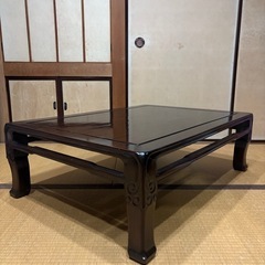 イケアIKEA ダイニングテーブル BJURSTA 丸型ブラック黒 伸長式 (ふる