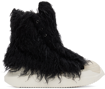Rick Owens Drkshdw Abstract Faux-fur Side-zip Sneakers In Black