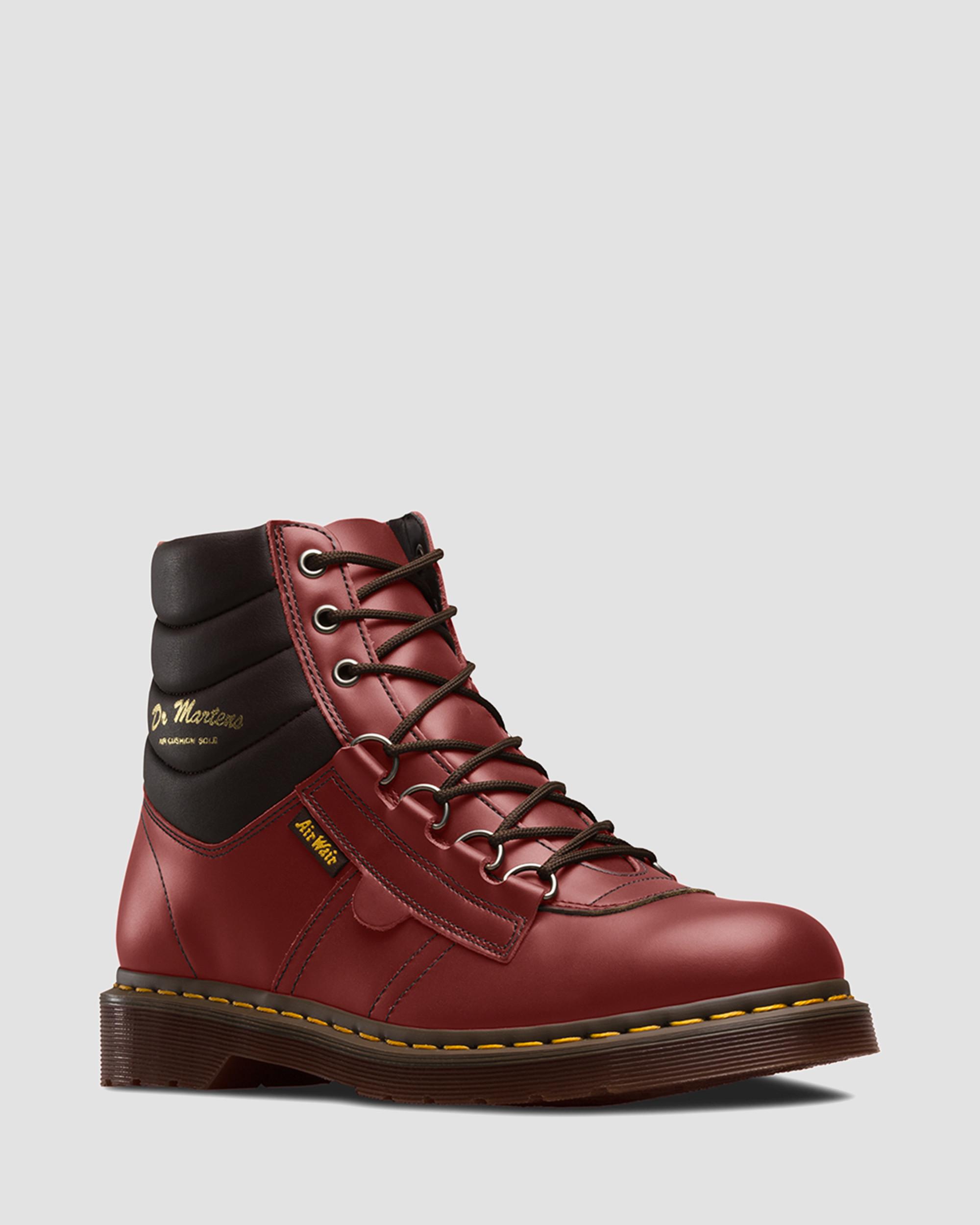 Kamin Vintage Smooth Leather Hiker Boots in Oxblood | Dr. Martens