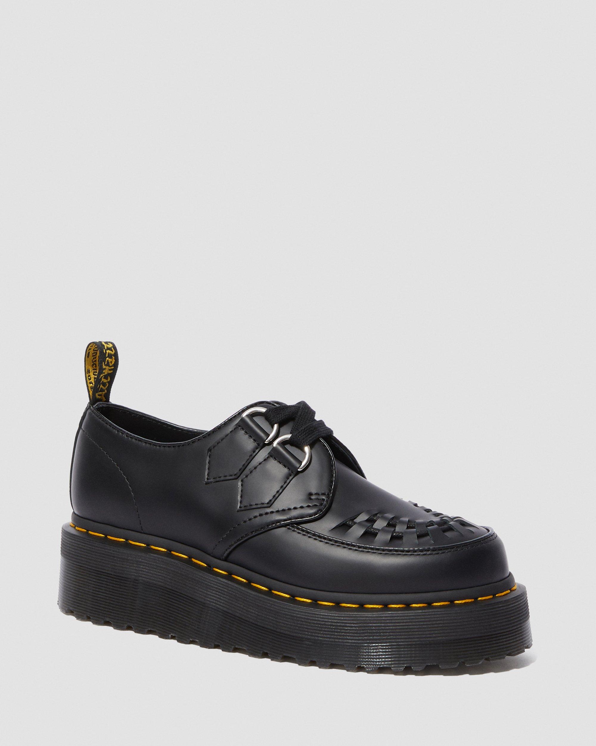 Sidney Leather Creeper Platform Shoes in Black | Dr. Martens
