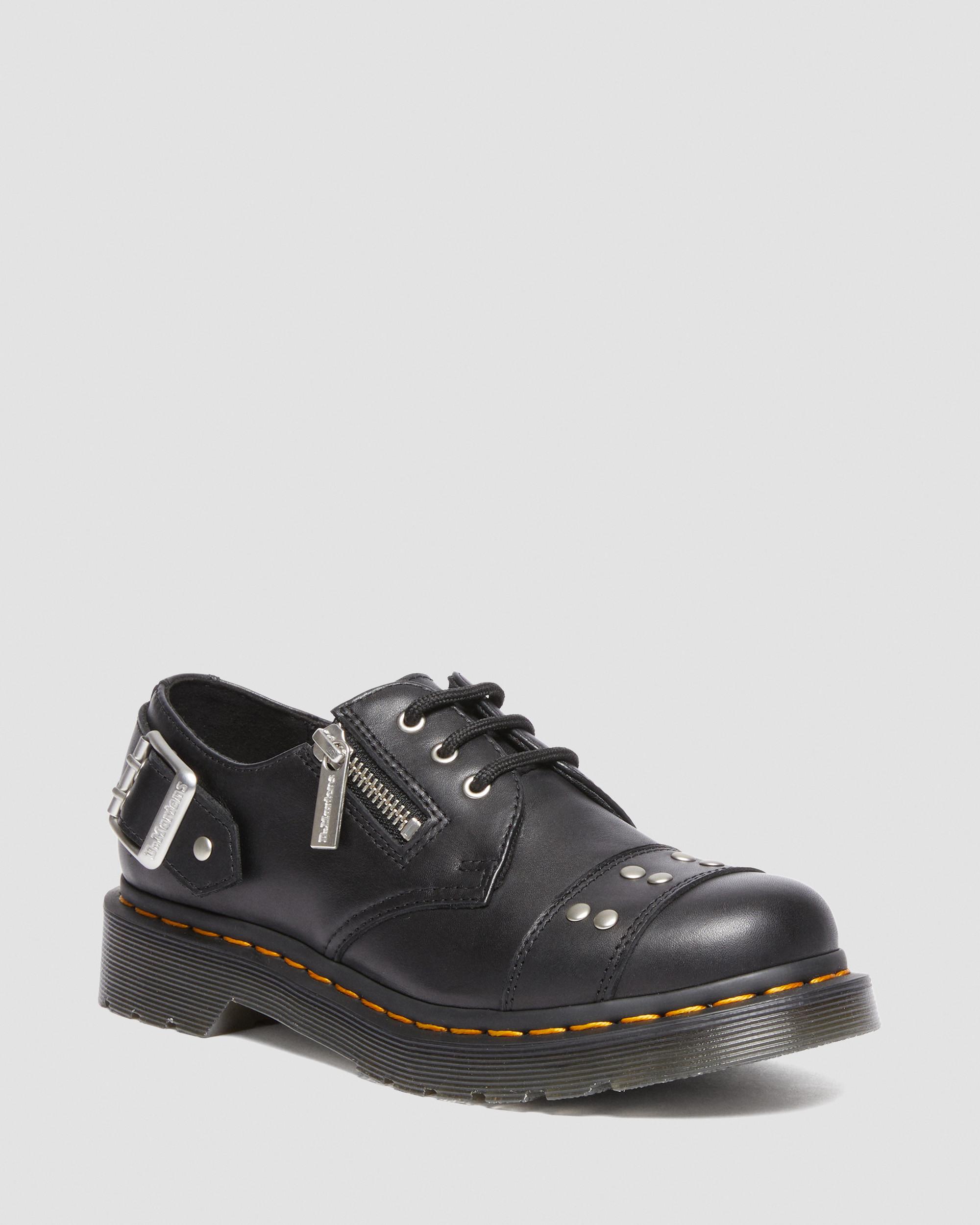 1461 Women's Hardware Nappa Leather Oxford Shoes in Black | Dr