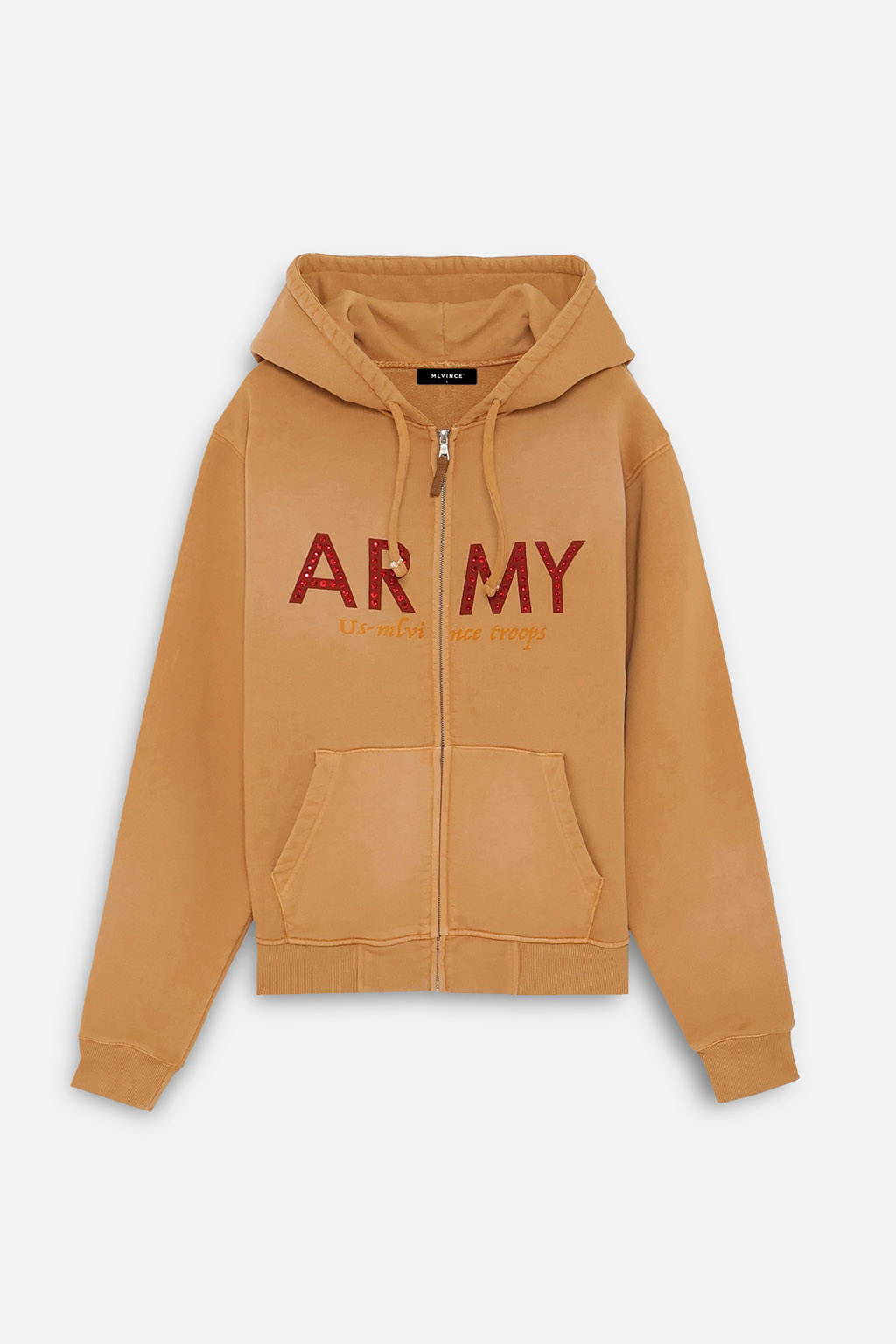ARMY ZIP HOODY - BROWN - MLVINCE