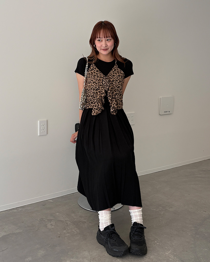 Babylclub 新作ショッパー付き フリルリボンヒョウ柄キャミワンピ