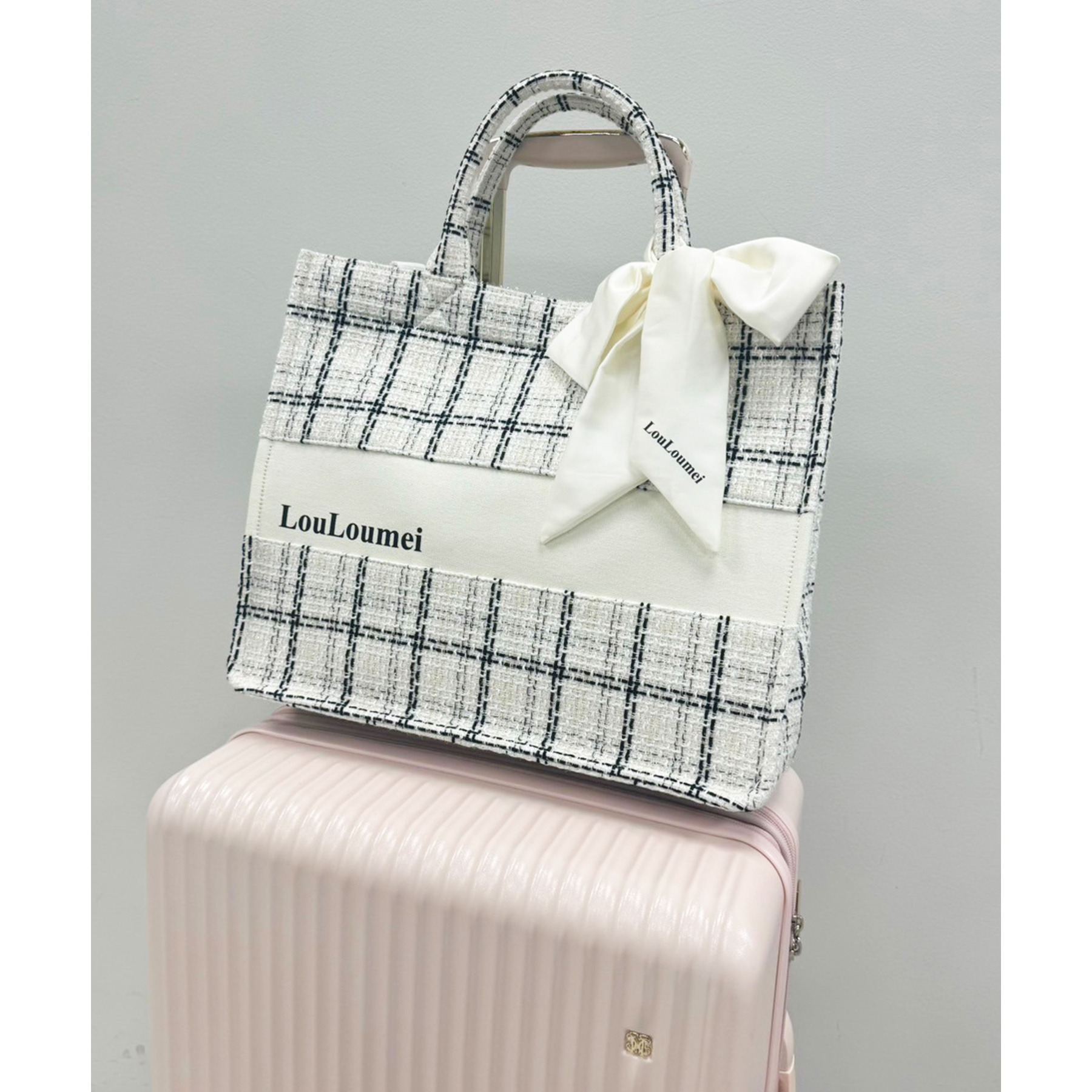 LouLoumei】キャリーオンツイードトートバッグ | ファッション通販