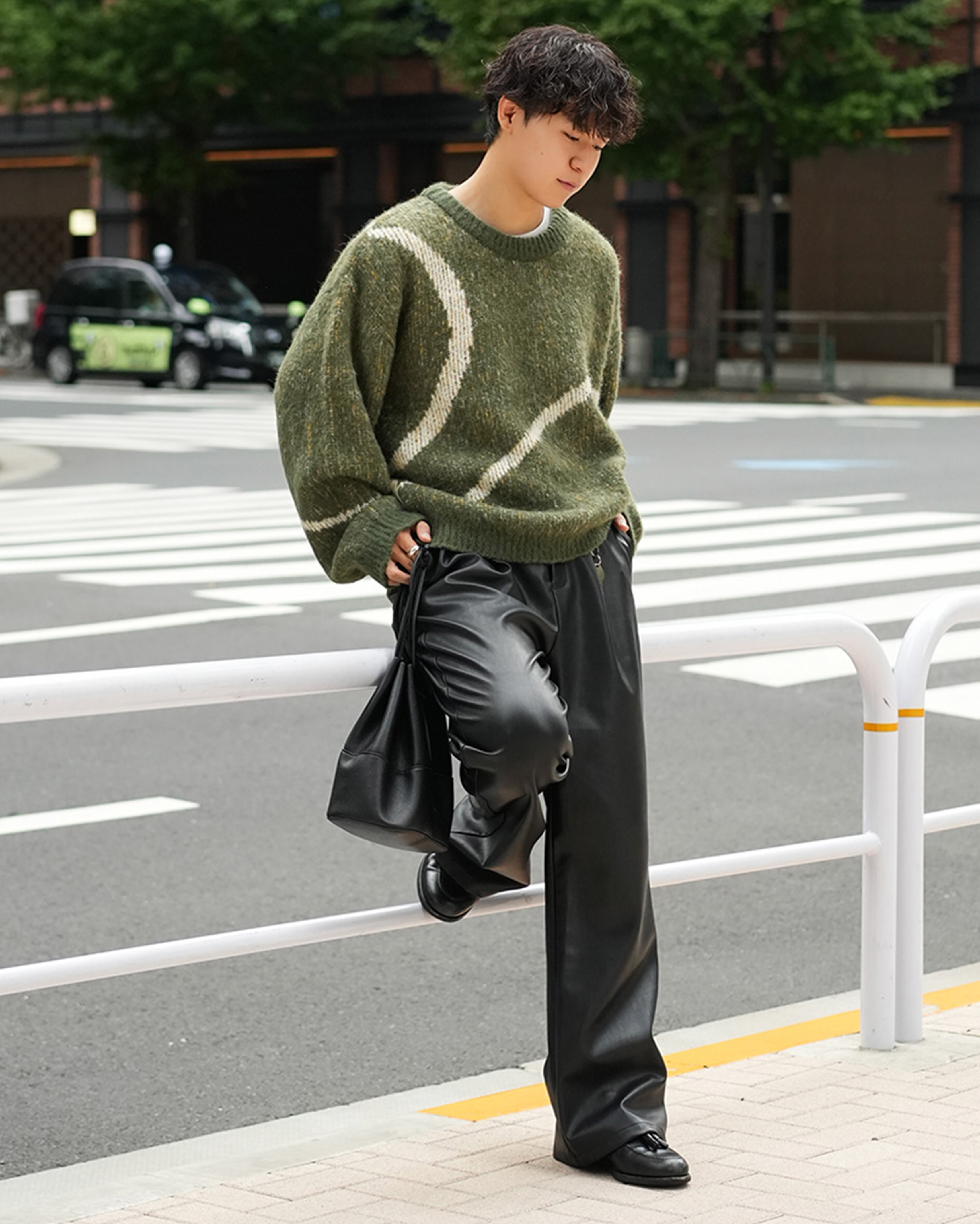 5回再販](ORIGINAL) ラインアートアルパカニット (khaki