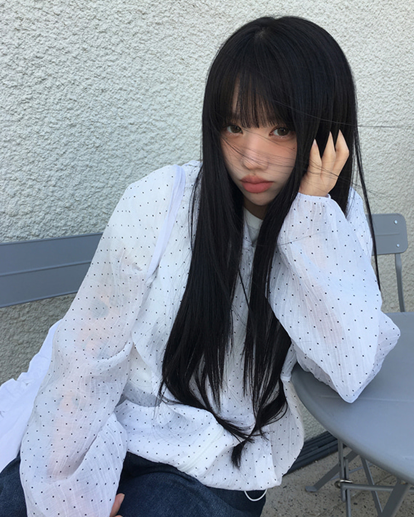 MD pick/サマーウインドブレーカー] フリルフード付き裾ドロストドット