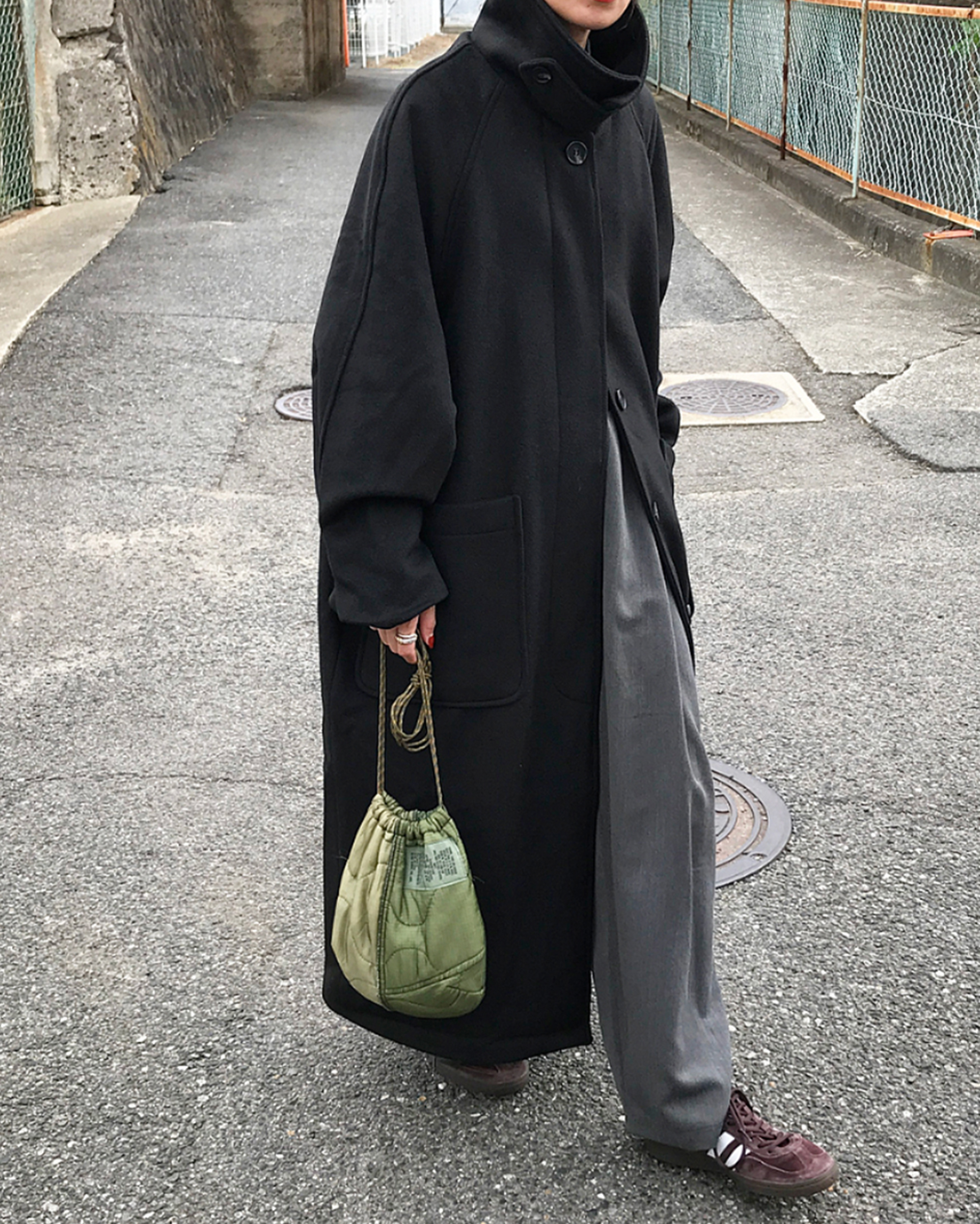 2回再販](ORIGINAL) ラグランシングルロングコート | ファッション通販