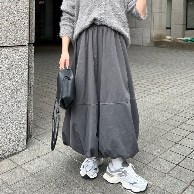 バルーンフィットスエードロングスカート | ファッション通販サイト NUGU