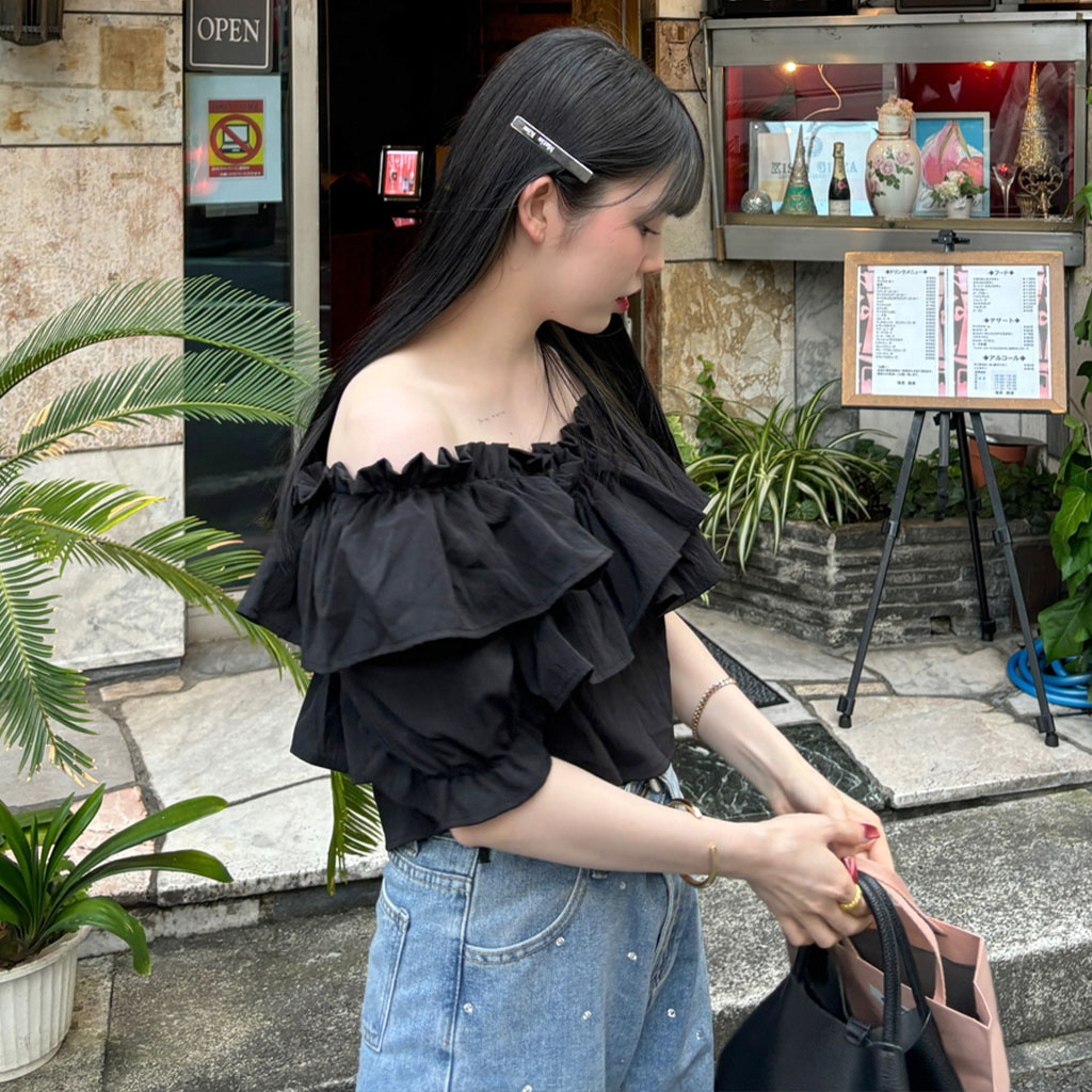 エックスツイストオフショルダーフリルブラウス | ファッション通販