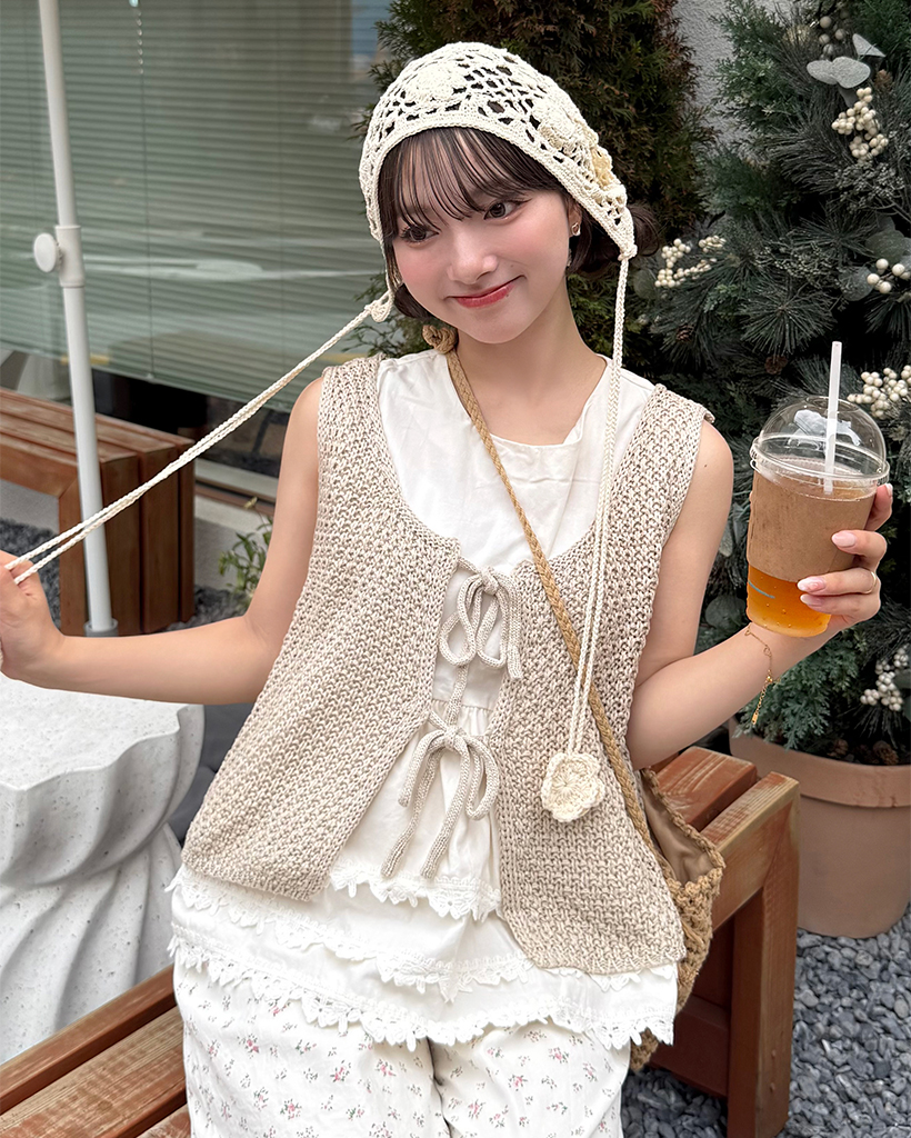 2WAYダブルリボンニットベスト | ファッション通販サイト NUGU