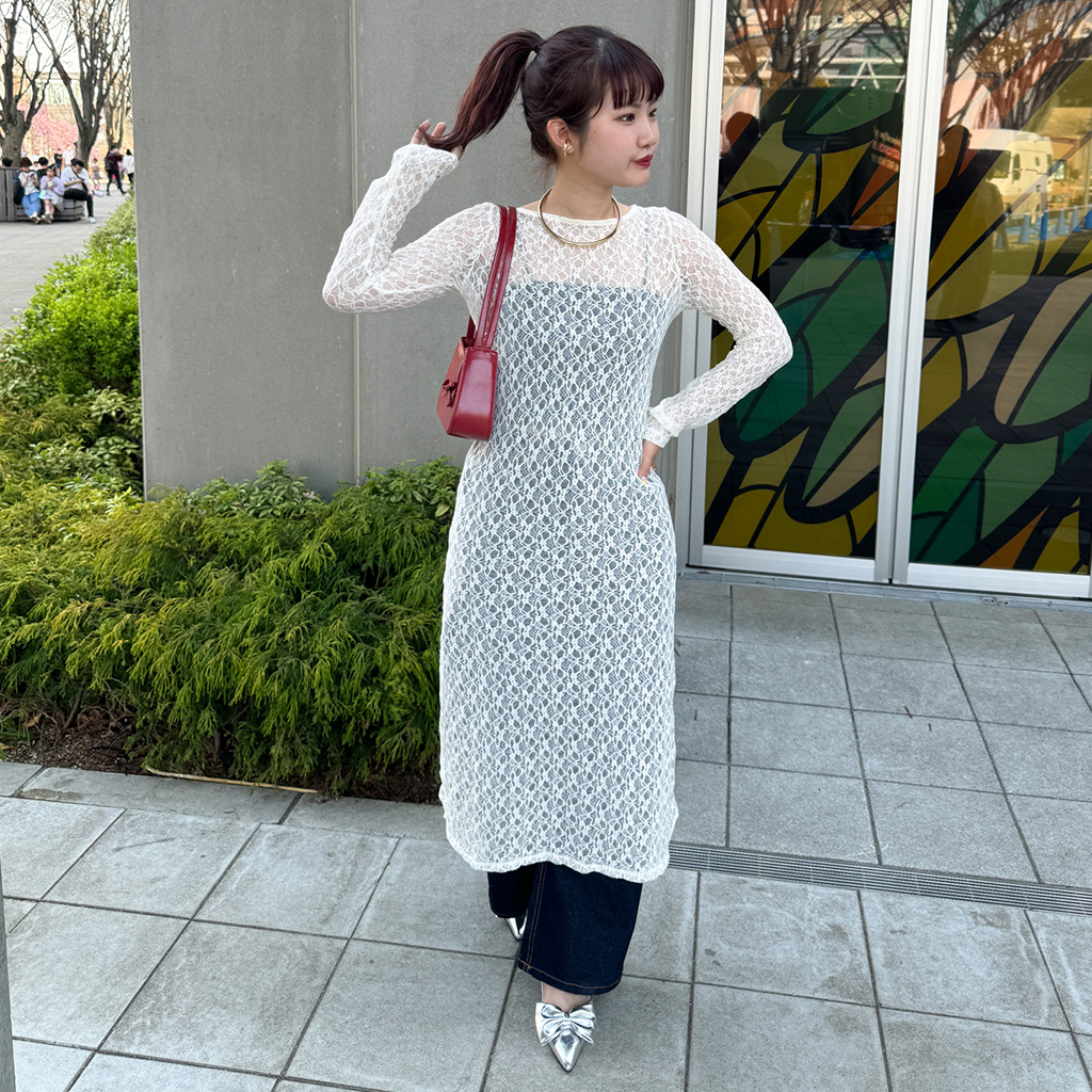 レースレイヤードワンピース | ファッション通販サイト NUGU