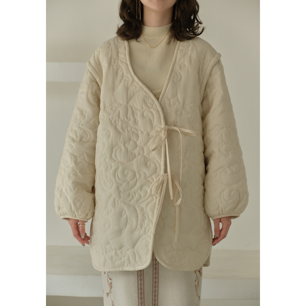 leaf pattern 2way quilting coat | ファッション通販サイト NUGU